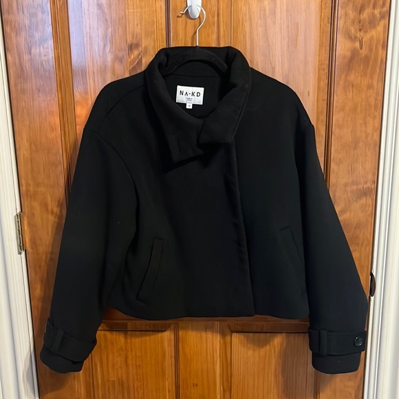 Wool Blend High Neck Buttoned Coat NAKD - Picture 3 of 7